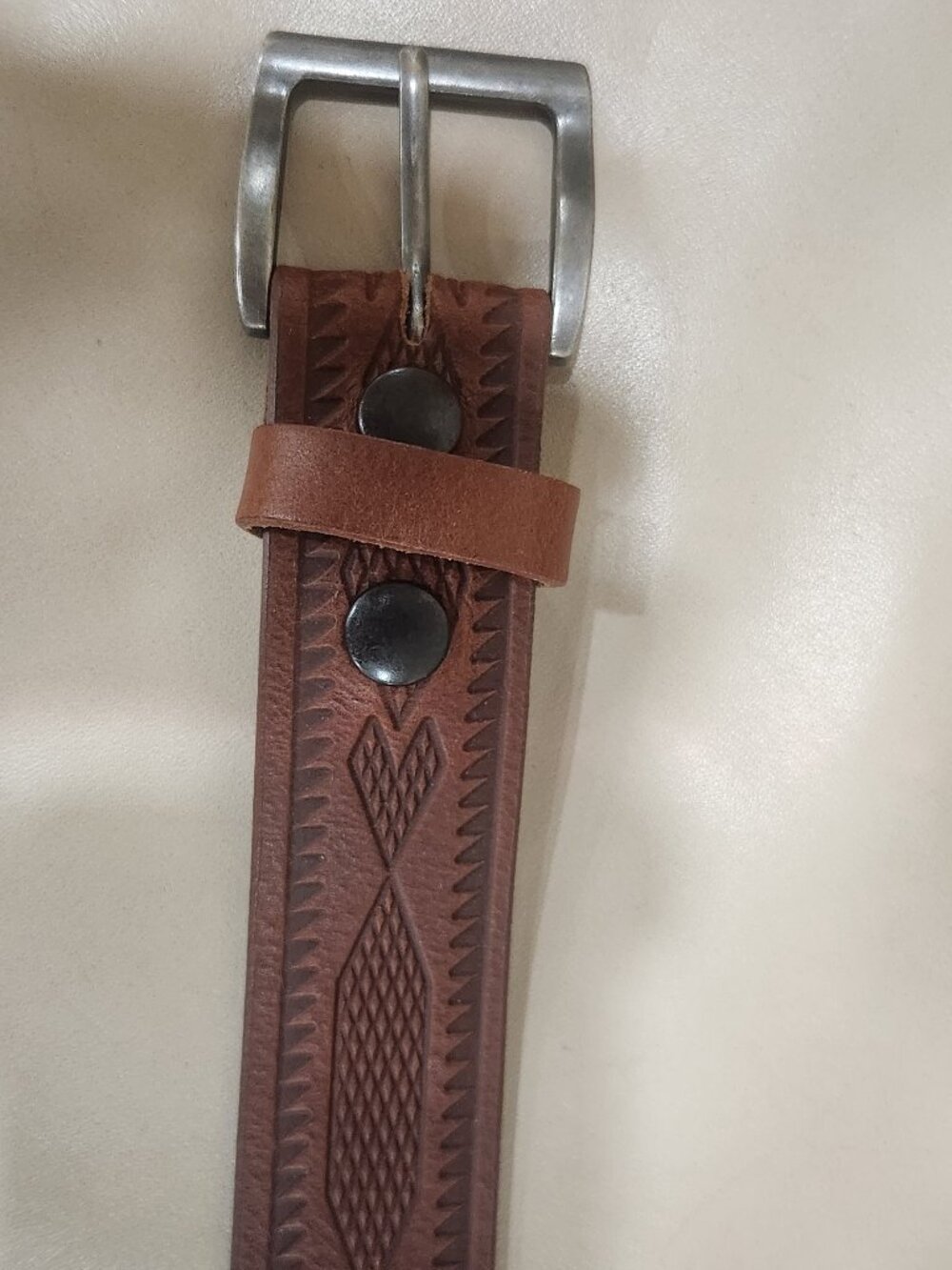 Full-Grain Leather Nab Belt Size 34 NWOT